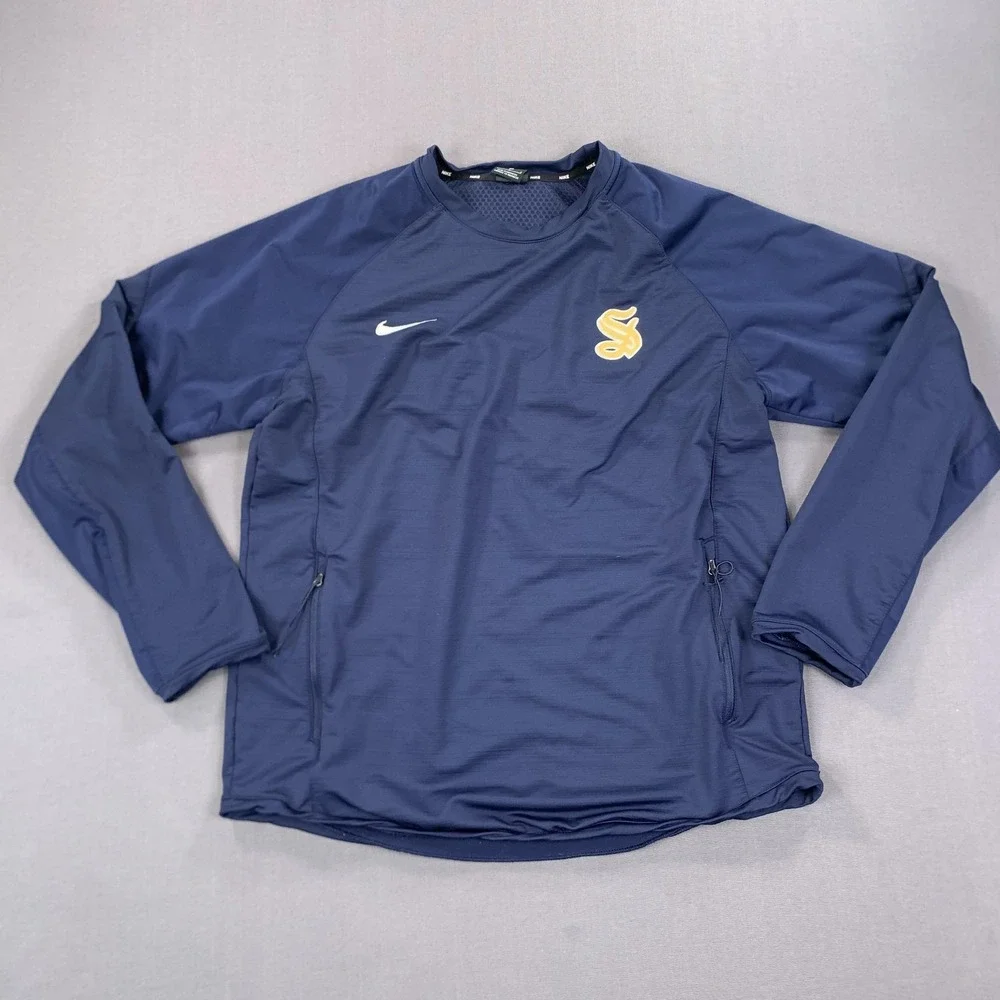 Nike Jacket Men LG Sacramento State Hornets Swoosh Quarter‎ Zip Pullover Pockets